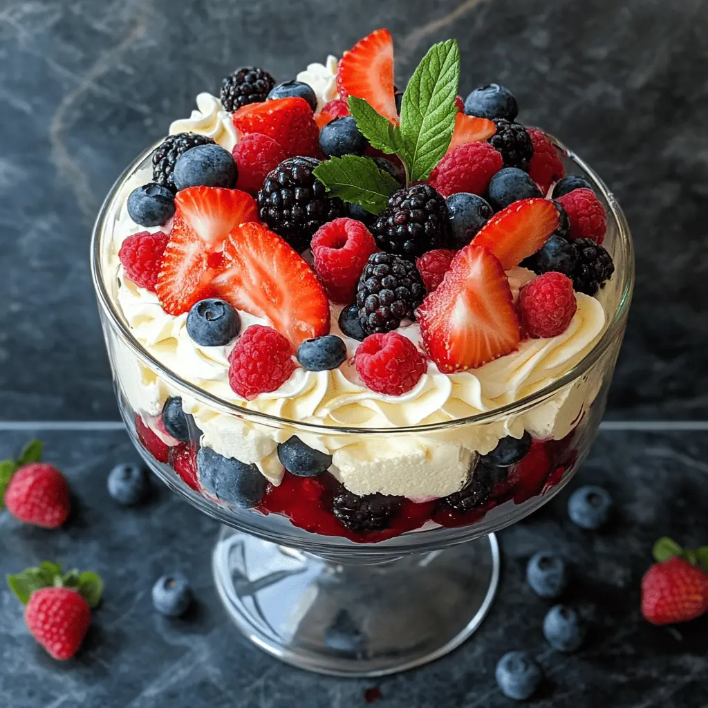 Layered with delight, this Berry Trifle is a showstopper at any gathering! Between fluffy whipped cream, soft sponge cake, and fresh berries, you’ll find a perfect harmony of flavors and textures. A delightful fusion that can be made ahead for parties or family dinners. Save this recipe for your next celebration or a sweet treat at home!
