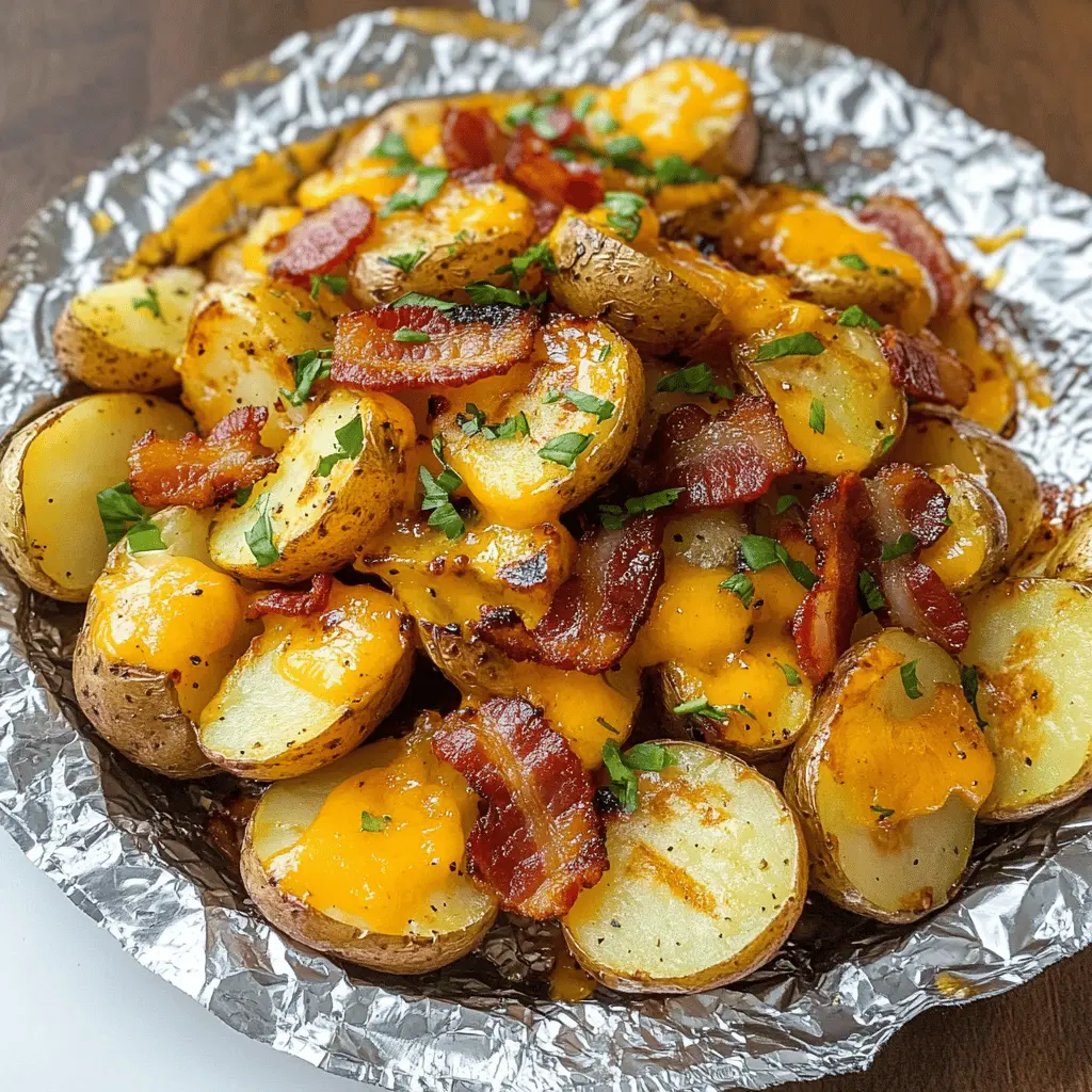 Get ready for a delicious side dish that will elevate your next backyard BBQ! These Cheddar Bacon BBQ Grilled Potatoes are packed with flavor, featuring crispy bacon, melted cheddar cheese, and a smoky BBQ twist. Perfect for summer gatherings, save this recipe to impress your friends and family at your next cookout!