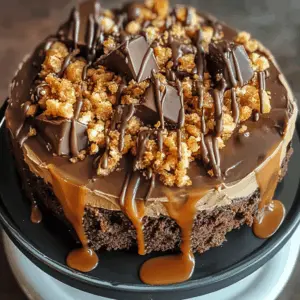 This Chocolate Caramel Toffee Crunch Cake is a delightful treat that combines rich chocolate layers with smooth caramel and crunchy toffee bits. Perfect for birthdays, celebrations, or a sweet indulgence any day! Save this recipe to impress your friends and family with a dessert that's as fun to make as it is to eat!