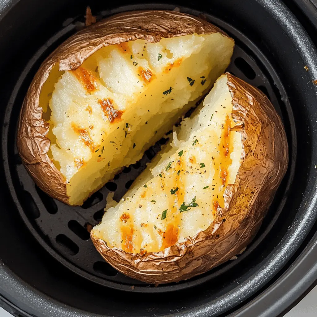 Get ready to enjoy a perfectly crispy air fryer baked potato! With a golden, crunchy skin and fluffy inside, this simple recipe is a must-try. It's a delightful side dish that pairs well with any meal. Save this pin for your next family dinner or game night and impress everyone with your cooking skills!