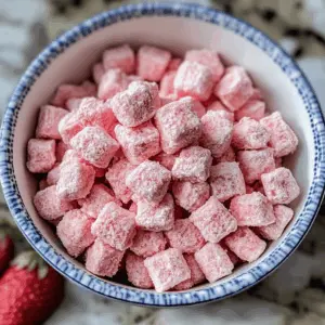 Treat yourself to a delightful twist on classic snacks with Fluffy Strawberry Shortcake Puppy Chow! This easy recipe combines the sweetness of strawberries and vanilla with the crunch of Chex cereal. Perfect for parties or as a fun treat at home. Save this pin so you can enjoy this tasty combination of flavors anytime!