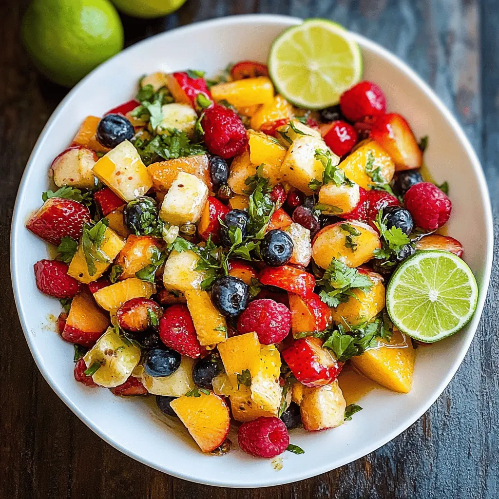 Brighten your day with this refreshing Fruit Salad topped with a delightful Honey Lime Dressing! Bursting with seasonal fruits, this vibrant dish is perfect for picnics, brunches, or even a light dessert. The sweet and tangy dressing elevates every bite. Save this recipe to enjoy a burst of fruity goodness anytime!