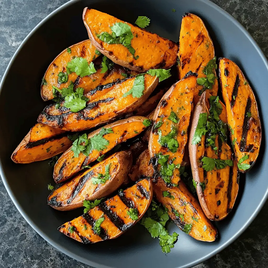 Get ready for a fresh twist on sweet potatoes! These Grilled Cilantro-Lime Sweet Potatoes are bursting with zesty flavors, perfect for summer BBQs or as a vibrant side dish. With a simple marinade of cilantro and lime, you'll enjoy a deliciously smoky and tangy treat. Save this recipe for your next gathering and impress your friends and family with this tasty addition!
