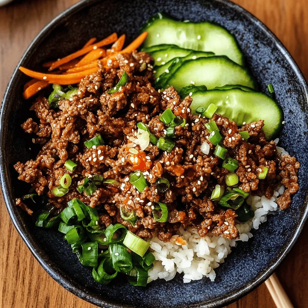 Get ready to enjoy a delicious twist on a classic! This Ground Beef Bulgogi is packed with savory flavors from soy sauce, garlic, and sesame oil, creating a mouthwatering dish that's quick to make. Perfect for a weeknight dinner or meal prep, this recipe is bound to impress your family and friends. Save this pin for an easy go-to meal!