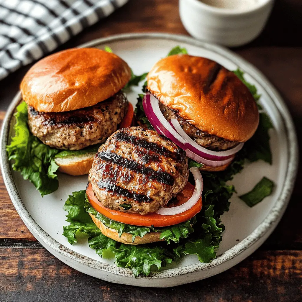 Say goodbye to dry turkey burgers! These juicy grilled turkey burgers are packed with flavor and made easy with simple ingredients like juicy ground turkey and fresh herbs. Perfect for summer BBQs or quick weeknight dinners, they come together in no time! Save this recipe and impress your family and friends at your next gathering!