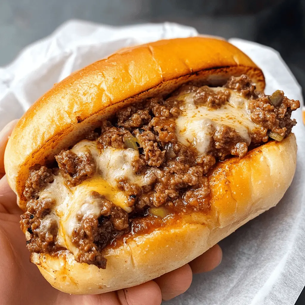 Get ready for a delicious twist on a classic! These Philly Cheesesteak Sloppy Joes combine the rich flavors of tender beef, melty cheese, and savory peppers on a soft bun. Perfect for weeknight dinners or game day gatherings, this easy recipe is sure to impress! Save this pin for a fun twist on dinner that everyone will love!