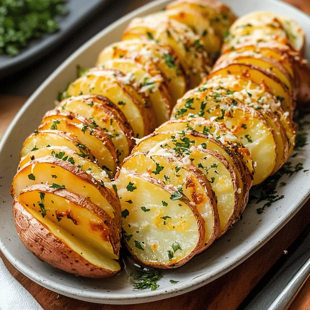Transform your potato dish with these sliced baked potatoes that are crispy on the outside and fluffy on the inside! Made with a simple blend of olive oil, garlic, and herbs, this recipe is perfect for a family dinner or entertaining guests. Save this pin for an easy side dish that everyone will love!