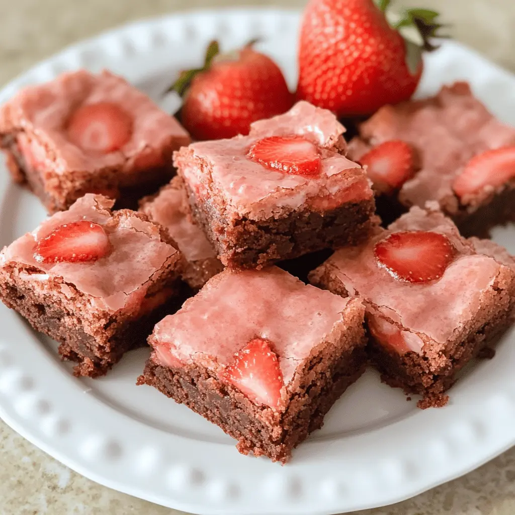 Treat yourself to a delightful twist on traditional brownies with these irresistible Strawberry Brownies! Made with fresh strawberries blended into rich chocolate batter, these fudgy treats are the perfect blend of sweetness and tartness. Save this recipe for your next get-together or a special dessert craving!