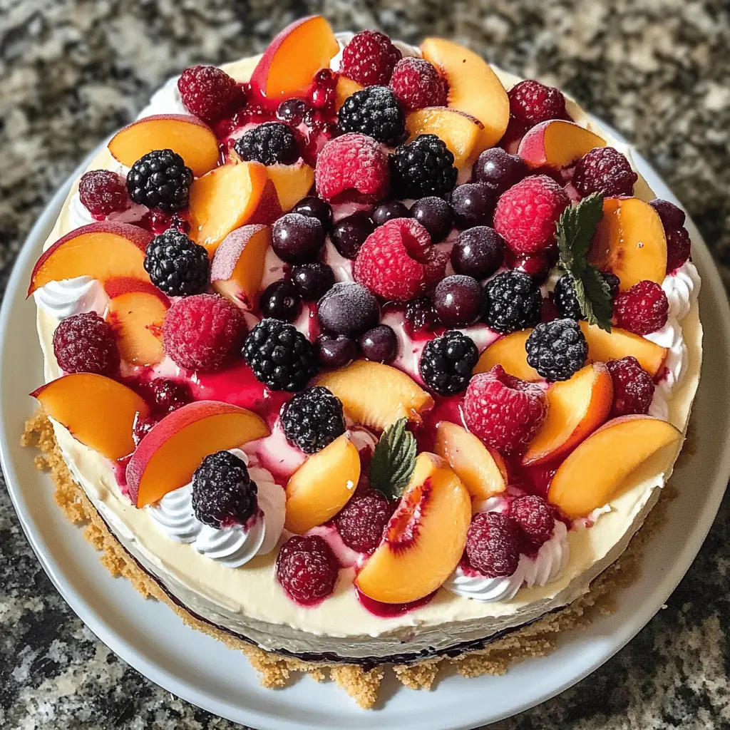 Enjoy a slice of summer with this delightful Summer Berry and Peach Cheesecake! Creamy, dreamy, and loaded with fresh peaches and mixed berries, this cheesecake is perfect for gatherings or a sweet treat after dinner. Save this recipe for a sunny day or anytime you want a taste of summer goodness!