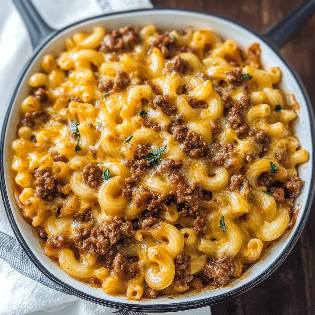 This homemade beefaroni recipe brings back nostalgic flavors and is a family favorite! Made with tender ground beef, zesty marinara sauce, and perfectly cooked elbow macaroni, it’s a delightful meal that’s easy to whip up. Perfect for weeknight dinners or cozy gatherings. Save this pin and enjoy a comforting bowl of goodness any time!