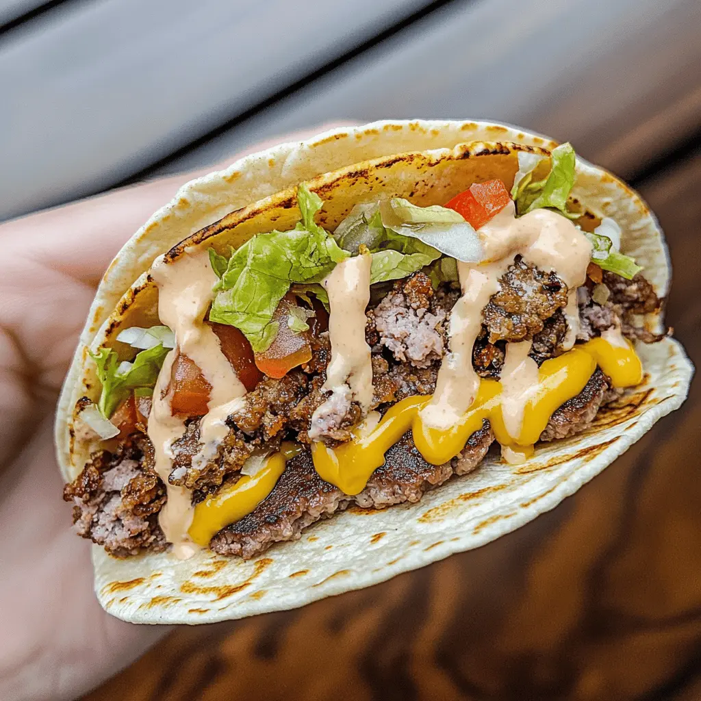 Get ready for a fun twist on your favorite meal! These Original Smash Burger Tacos blend juicy seasoned beef with fresh toppings, all wrapped in a warm tortilla. Perfect for taco night or a backyard BBQ, these flavorful bites will wow your friends and family. Save this recipe for a delicious fusion that everyone will love!