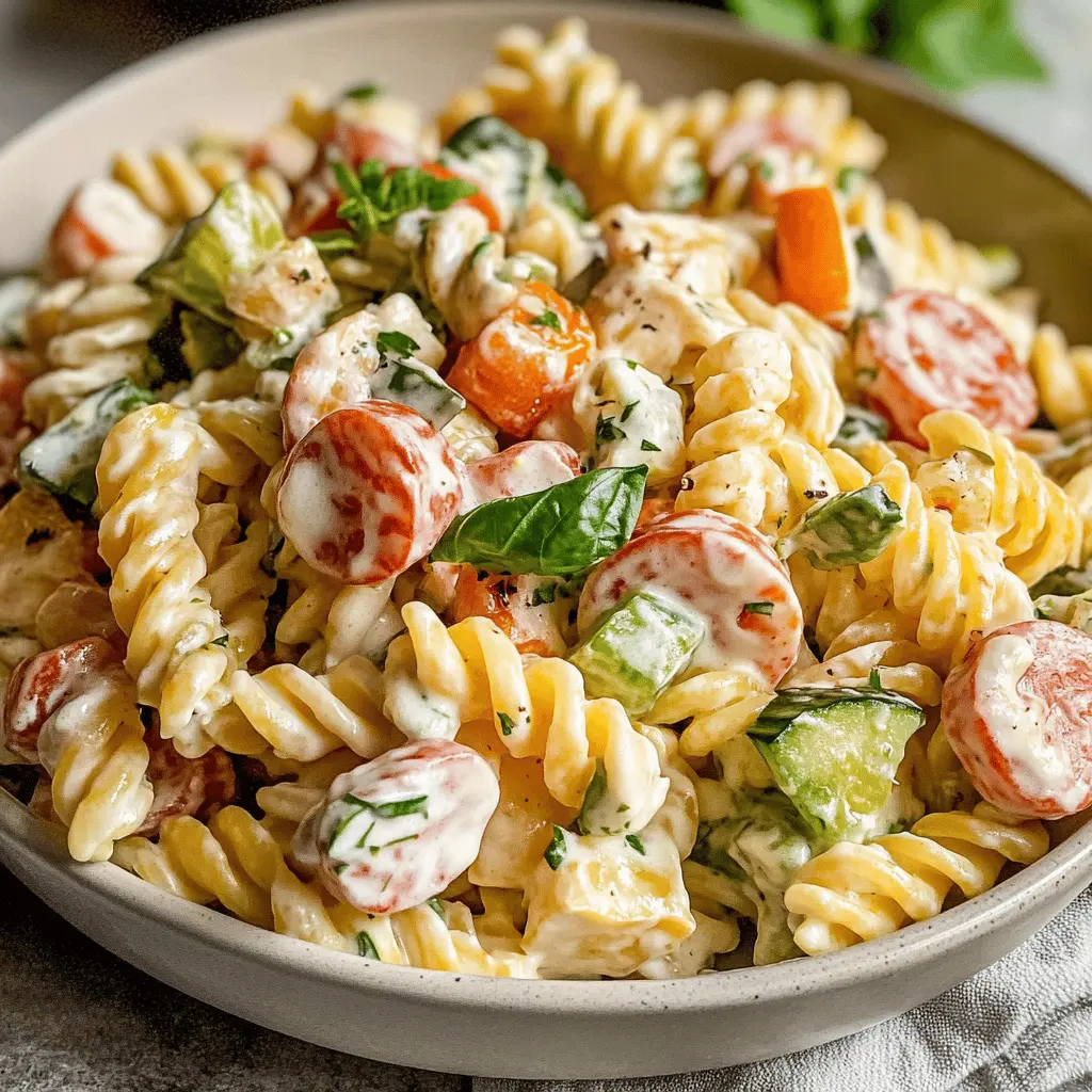 Easy Creamy Pasta Salad Recipe