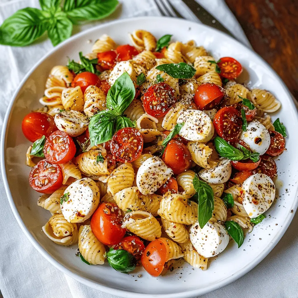 Easy Caprese Pasta Salad with Fresh Mozzarella