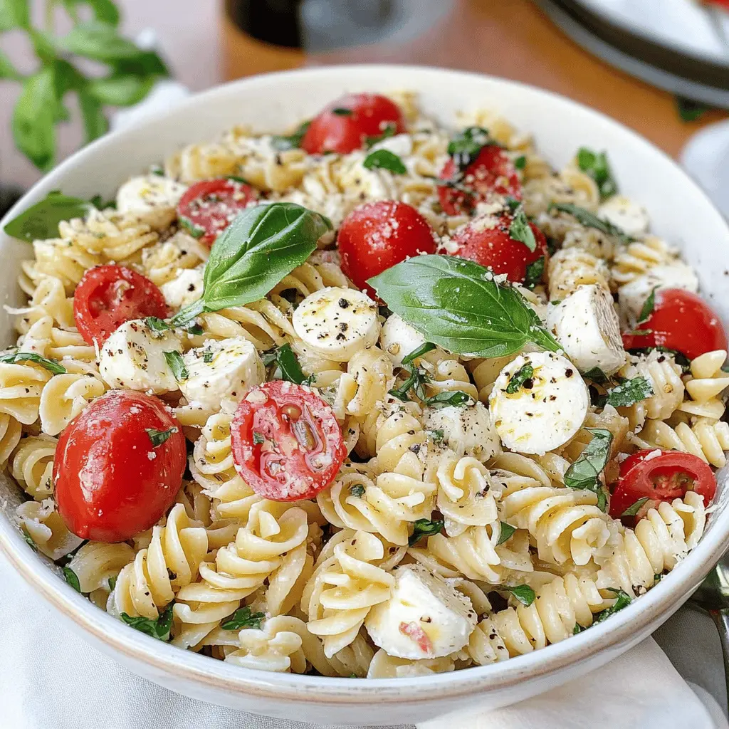 Easy Creamy Caprese Pasta Salad Recipe