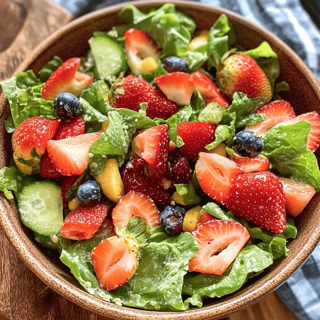 Easy Summer Strawberry Salad with Fresh Greens