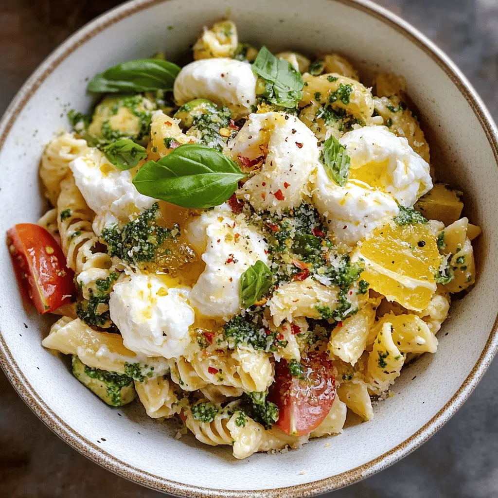 Easy Lemon Burrata Pasta Salad Recipe