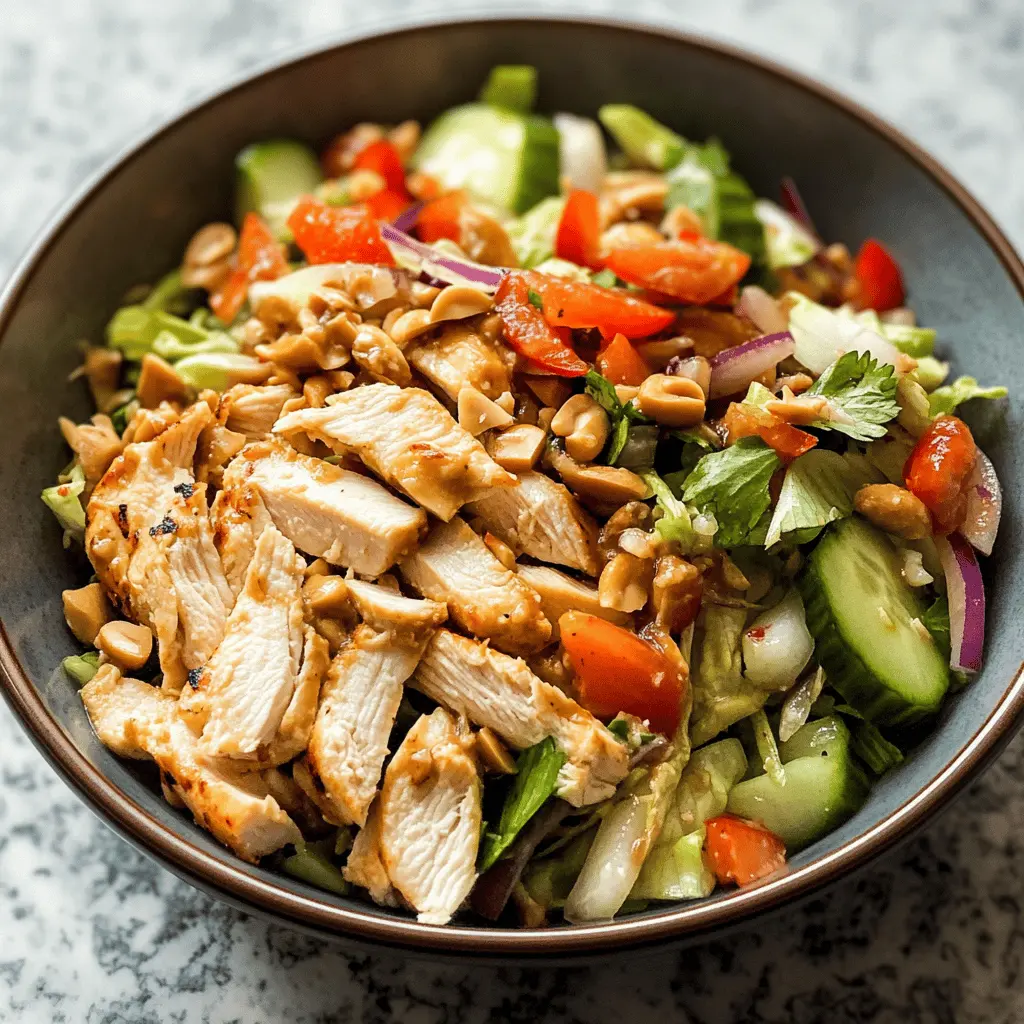 Easy Thai Chicken Salad with Creamy Peanut Dressing