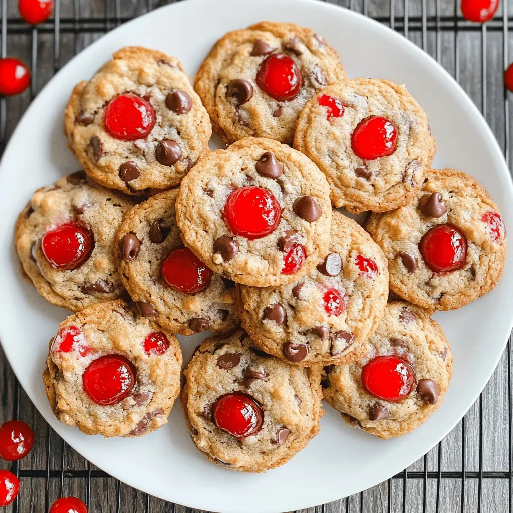 Easy Maraschino Cherry Chocolate Chip Cookies