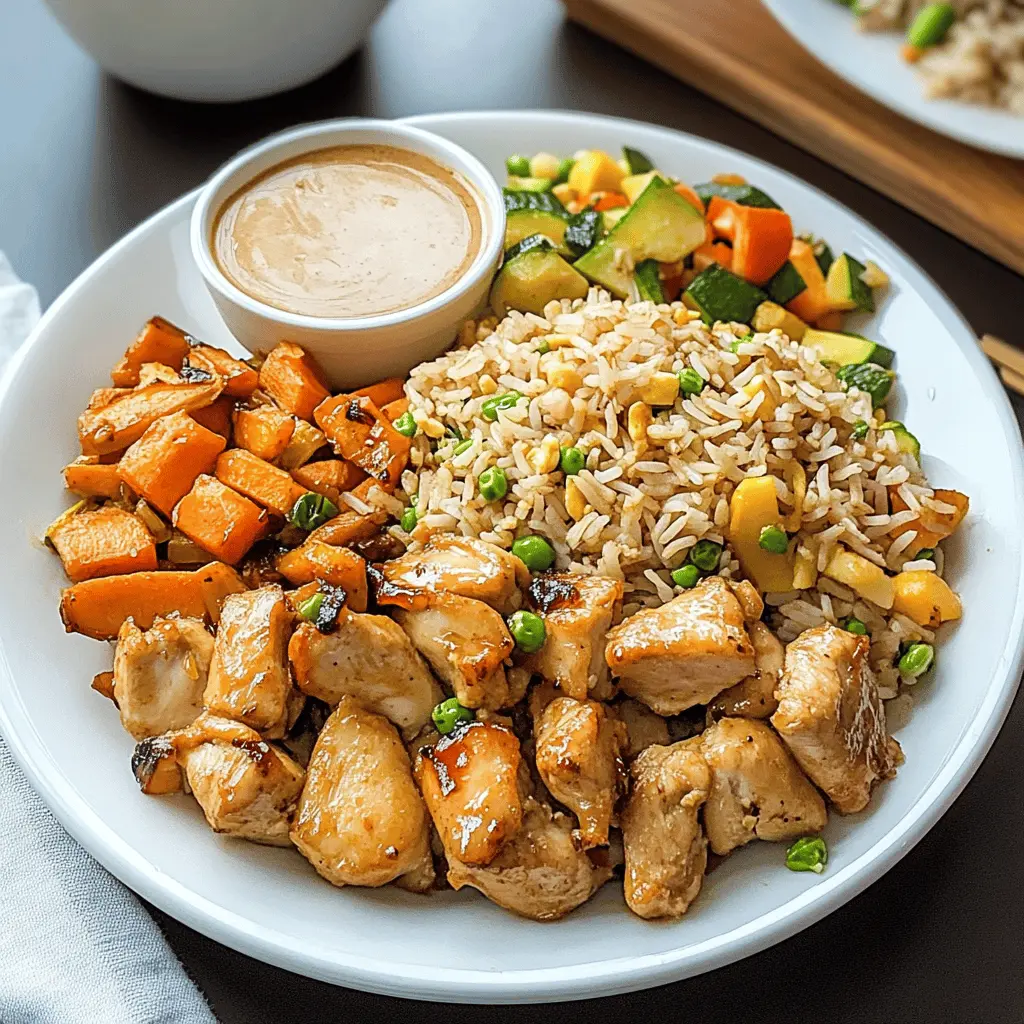 Easy Hibachi Chicken with Fried Rice and Veggies
