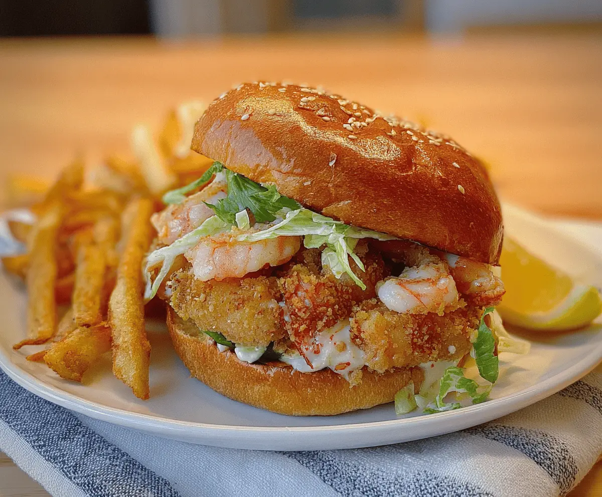 Easy Crispy Fried Shrimp Burger Recipe