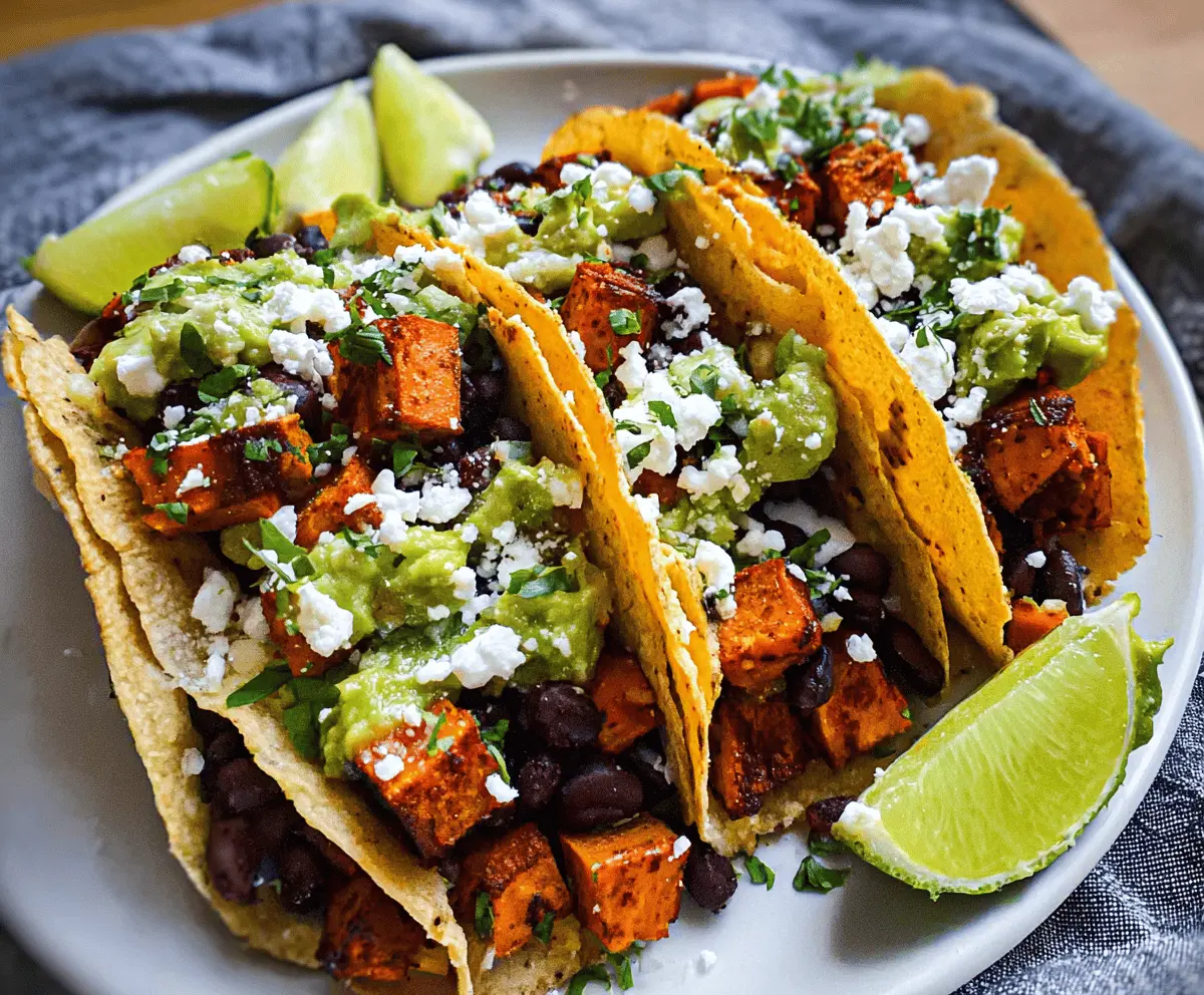 Easy Black Bean Sweet Potato Tacos Recipe