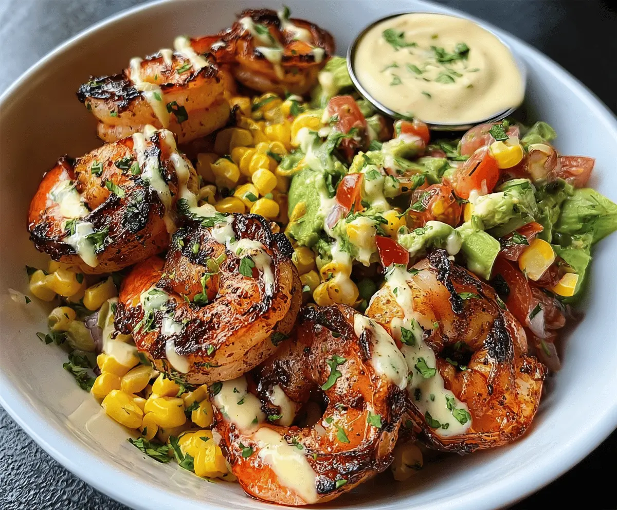 Easy Grilled Shrimp Bowl with Avocado and Corn Salsa