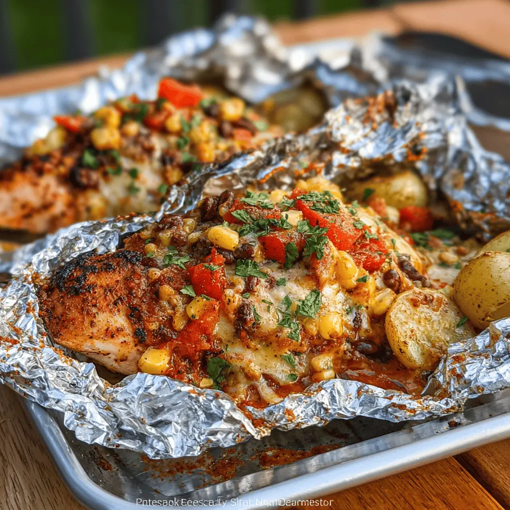 Easy Santa Fe Chicken Foil Packets