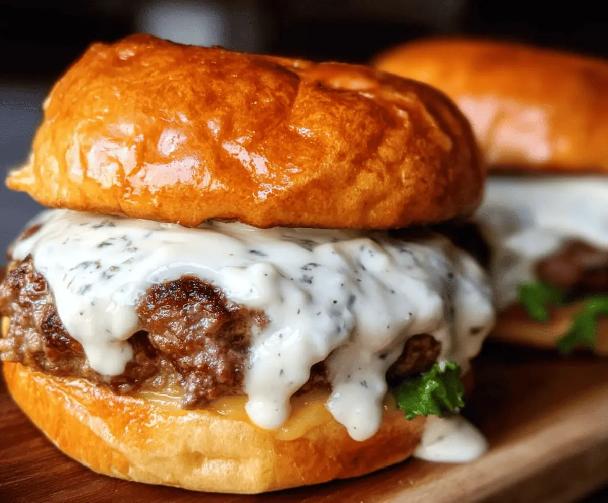 Easy Garlic Burgers with Creamy Sauce
