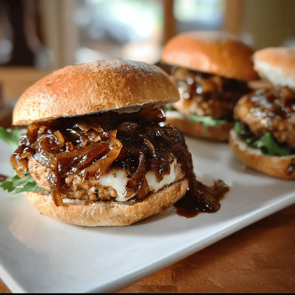 Easy Balsamic Caramelized Onion Turkey Burgers