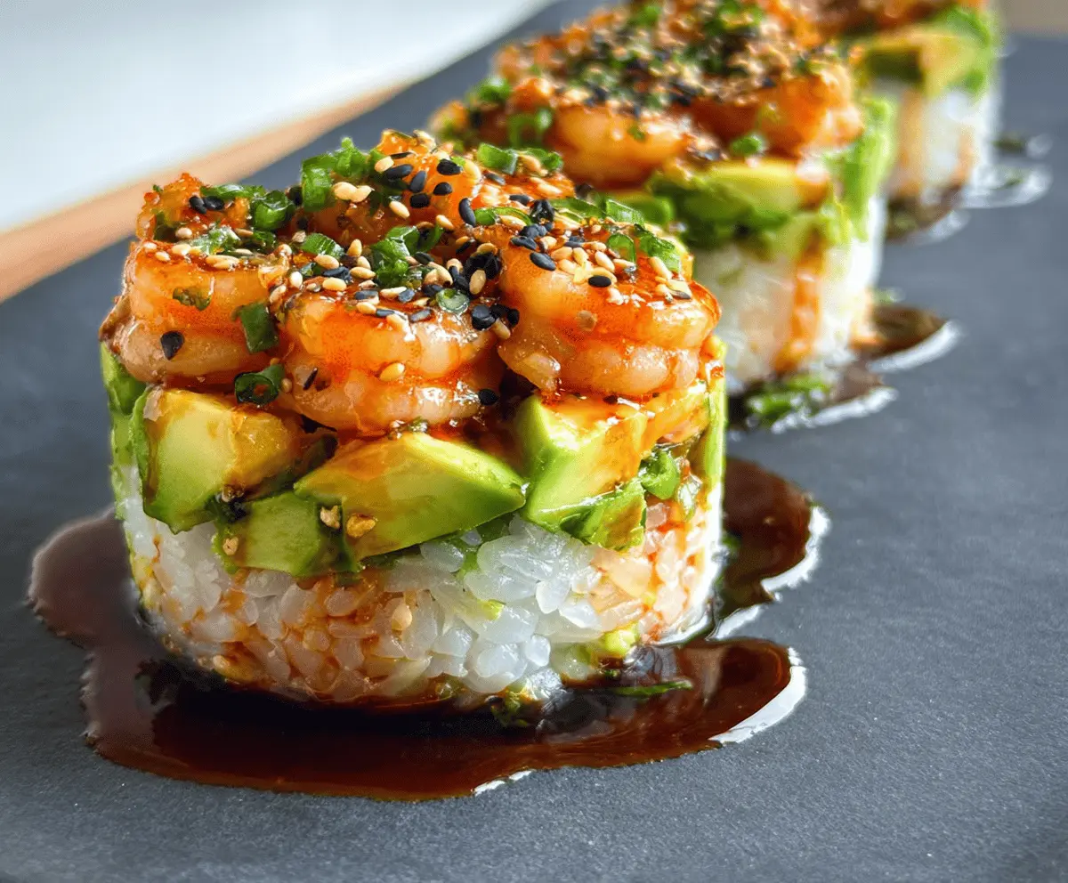 Easy Spicy Shrimp Sushi Stacks Recipe