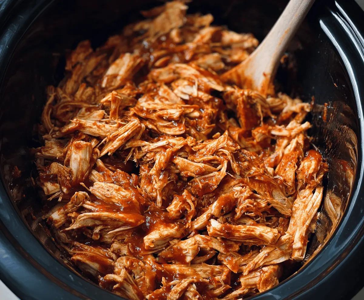 Easy Crockpot BBQ Pulled Chicken Recipe
