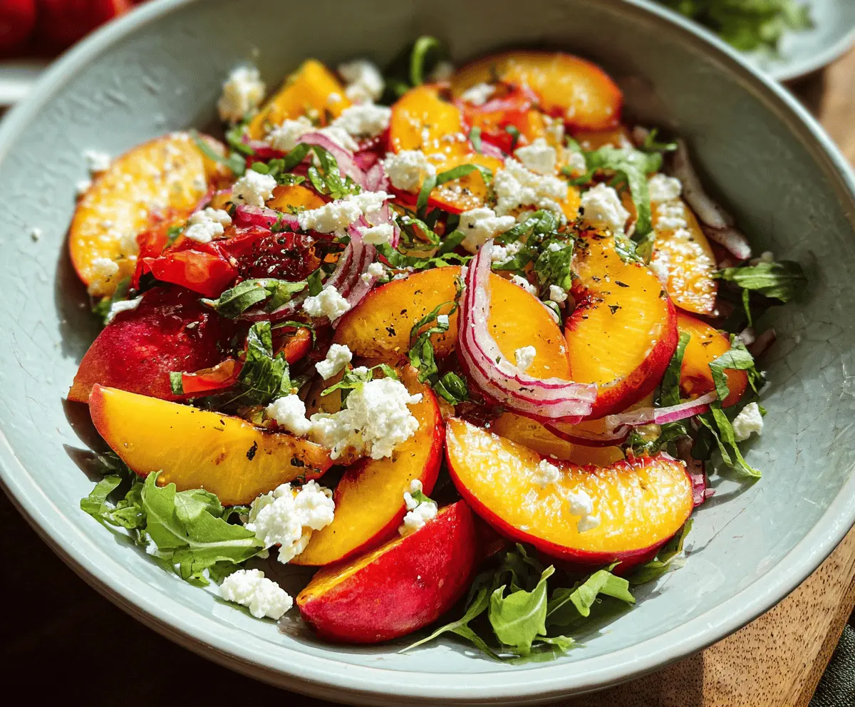Easy Peach Feta Salad with Fresh Herbs