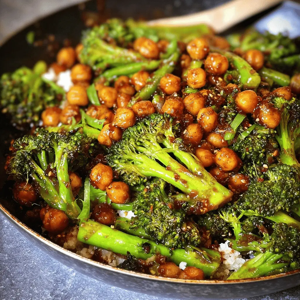 Healthy Garlic Broccoli Chickpea Stir Fry