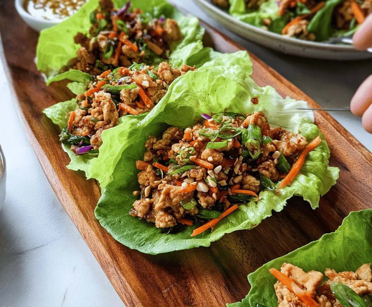 Healthy Thai Chicken Lettuce Wraps Recipe