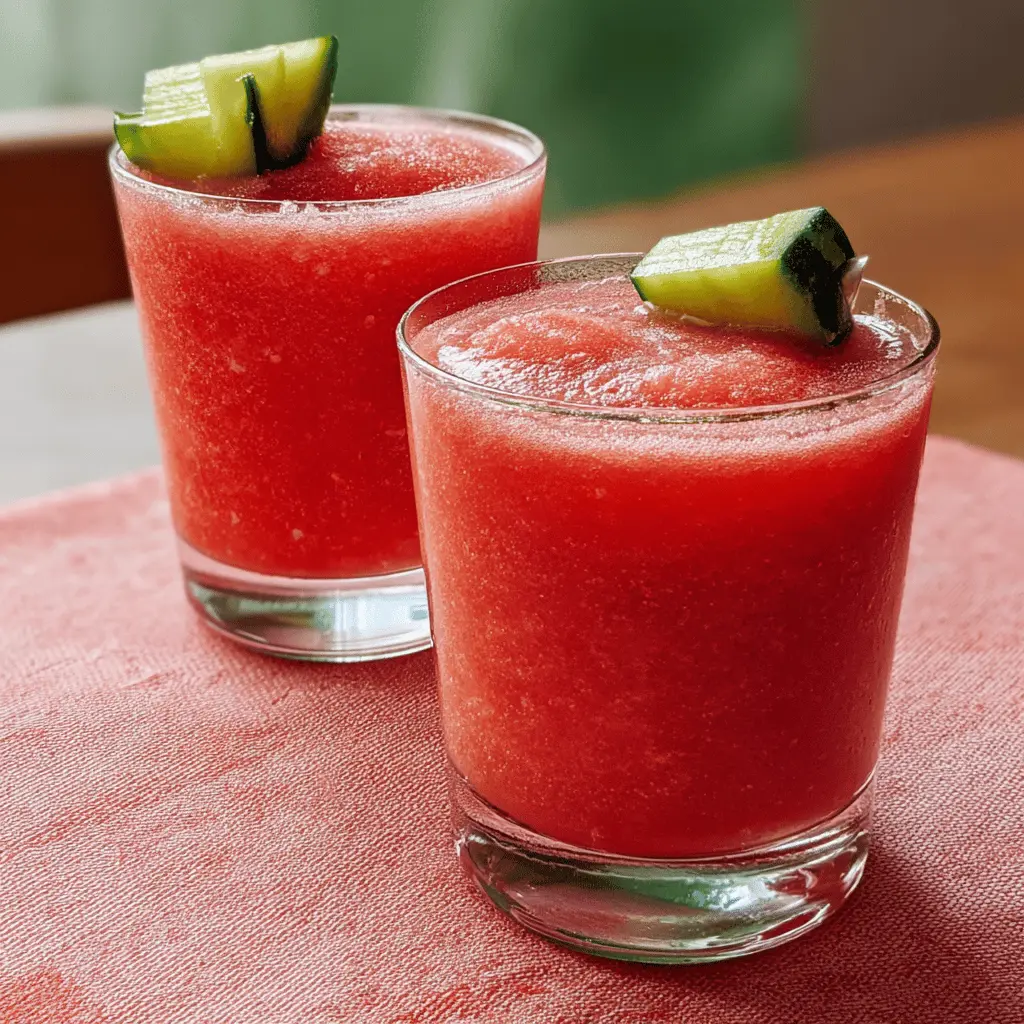 Refreshing Watermelon Cucumber Slushies Recipe