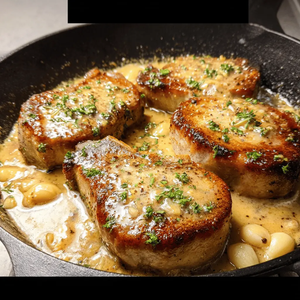 Creamy Garlic Pork Chops Easy Dinner Recipe
