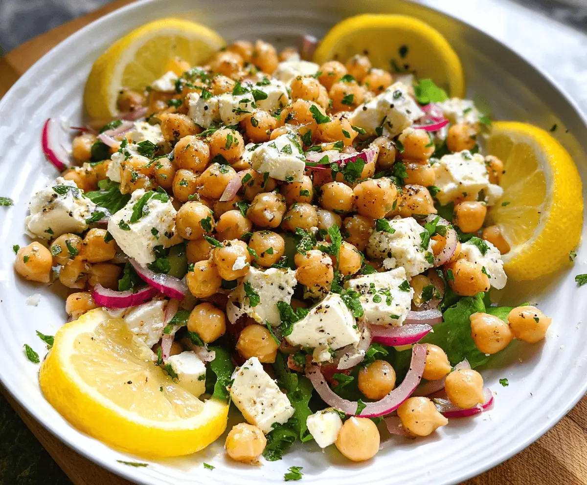 Easy Lemony Chickpea Feta Salad Recipe