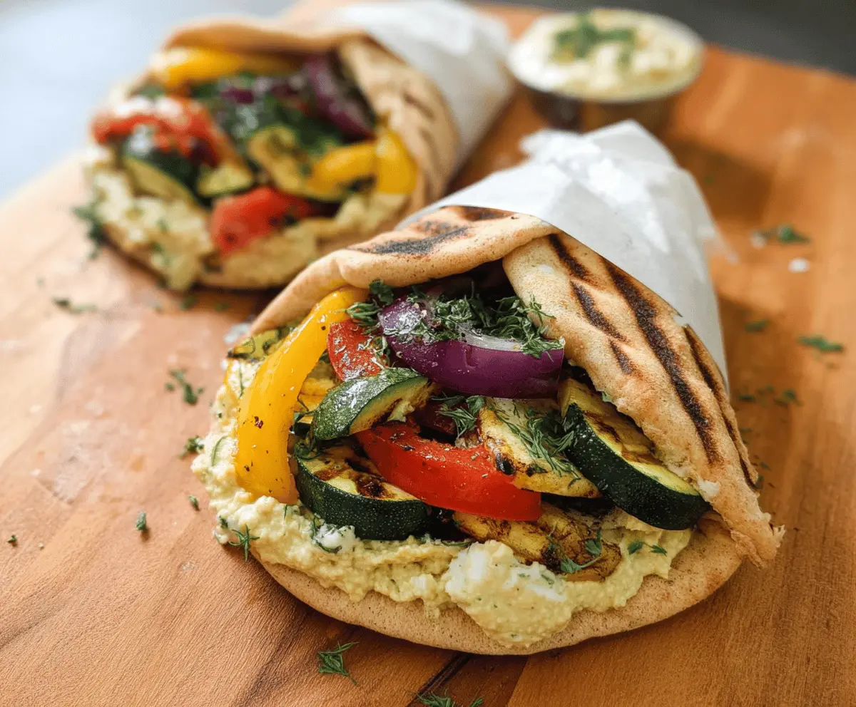 Healthy Zucchini and Hummus Pita Sandwiches