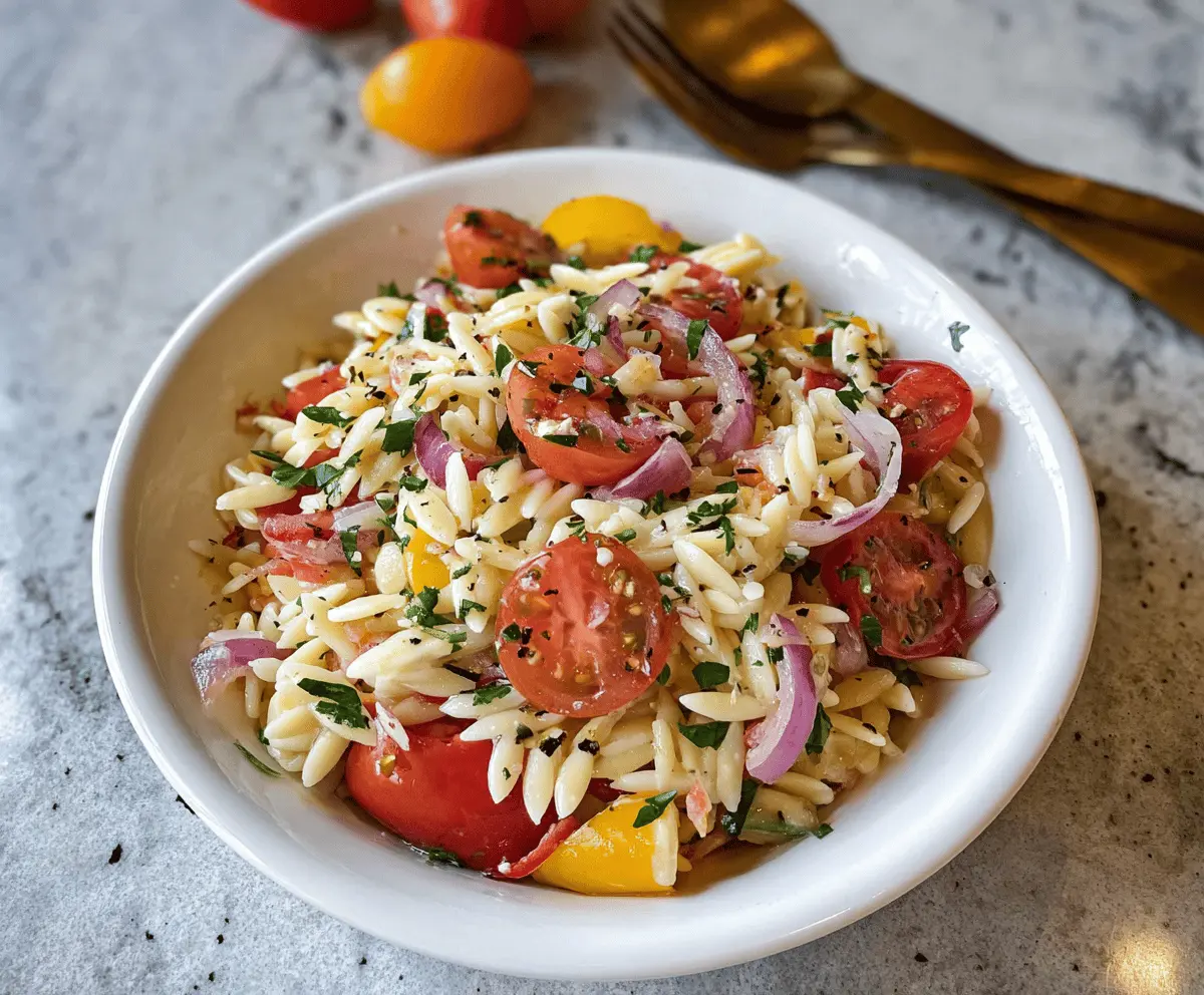Fresh and Colorful Rainbow Orzo Salad Recipe
