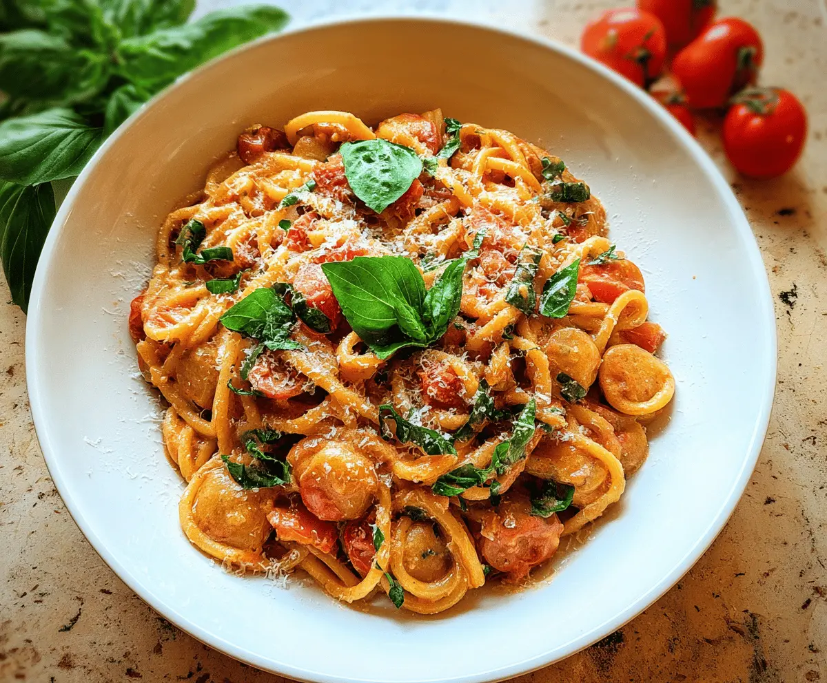 Creamy Basil Tomato Pasta Recipe – Quick & Easy Dinner