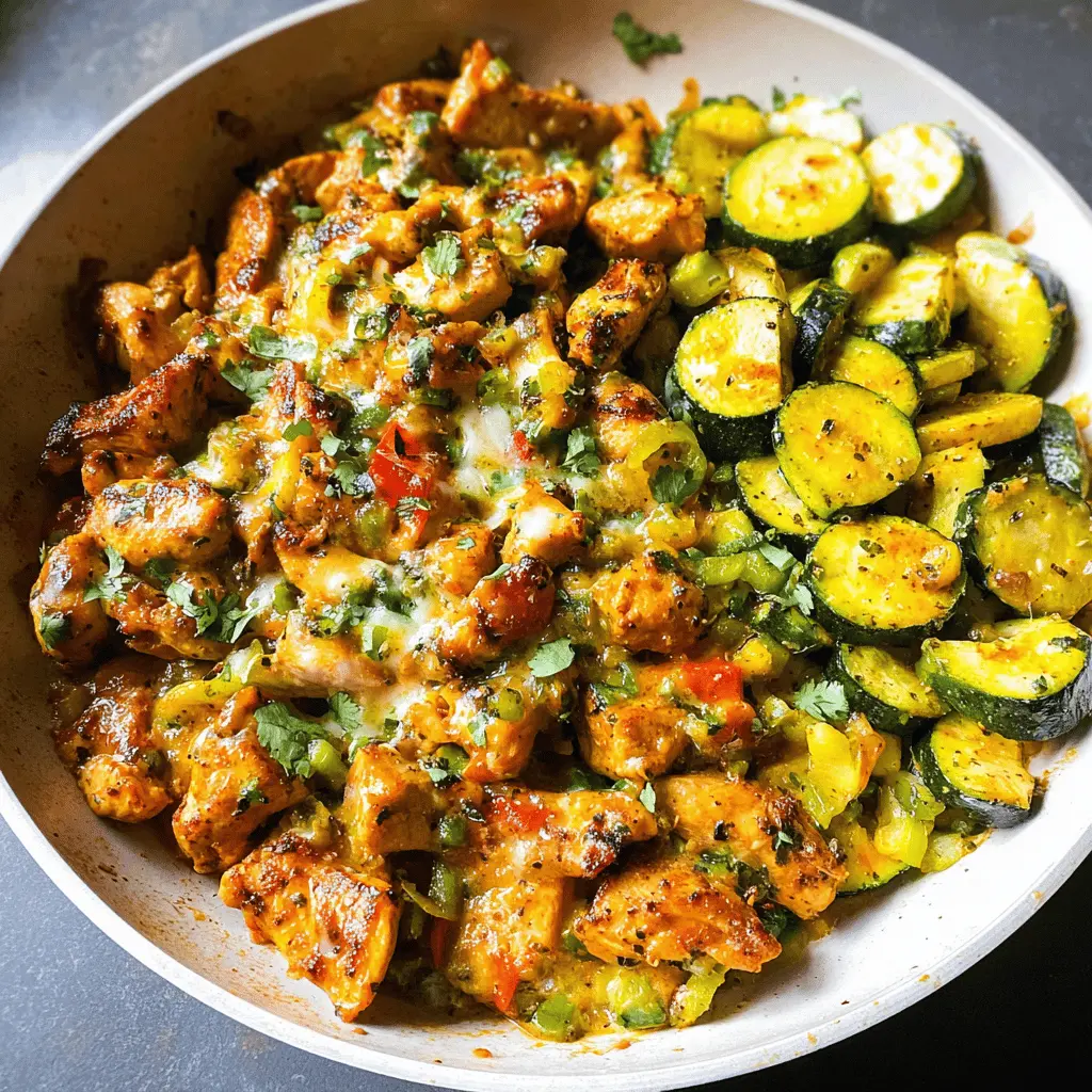 Easy Tex Mex Chicken and Zucchini Skillet