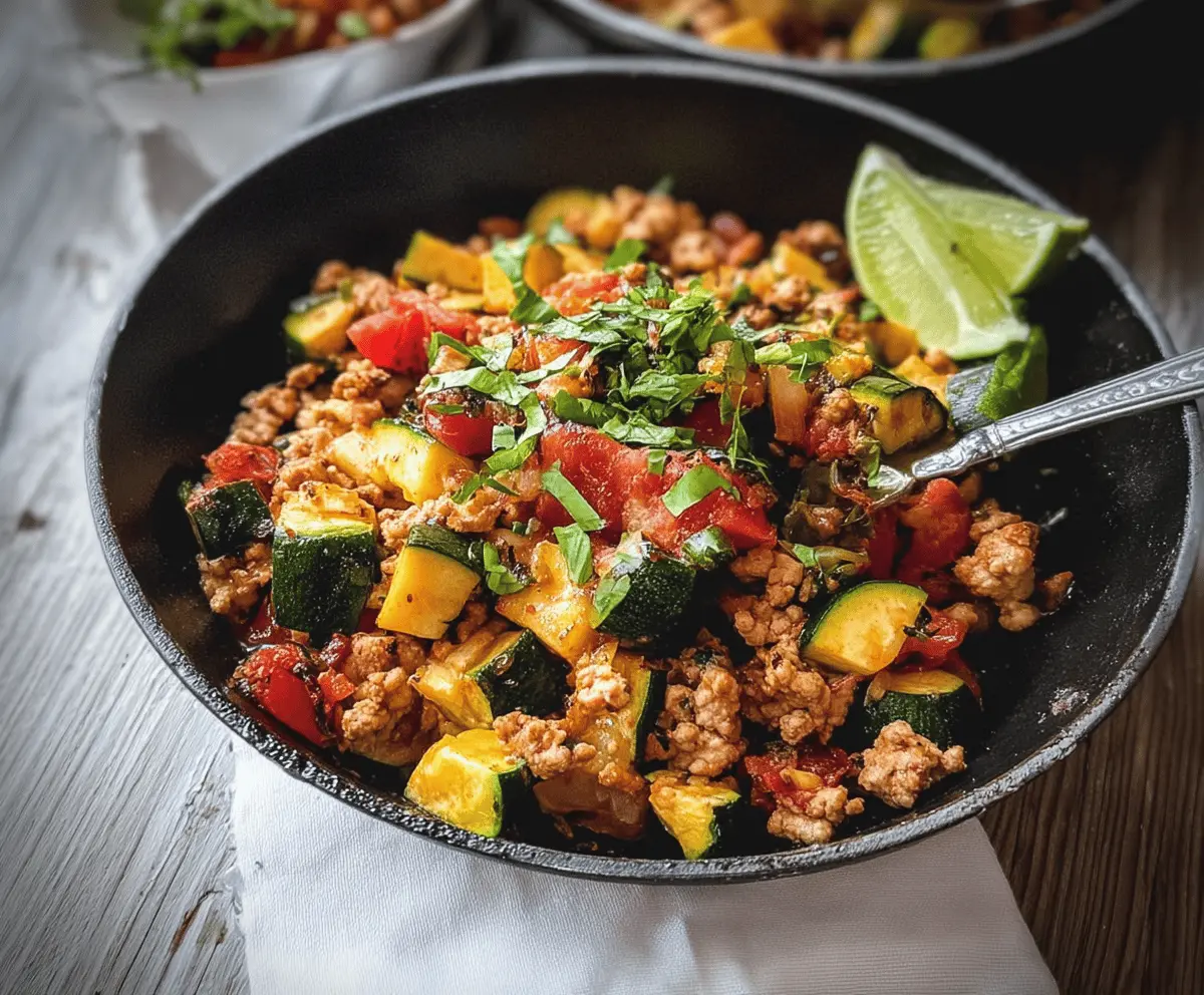 Easy Ground Turkey and Zucchini Skillet Dinner