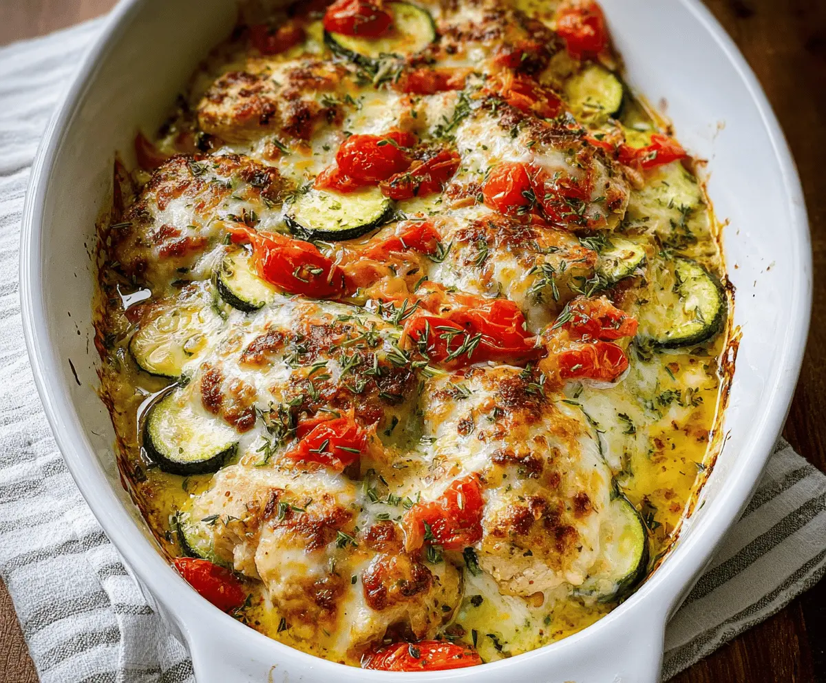 Easy Mediterranean Chicken Zucchini Bake