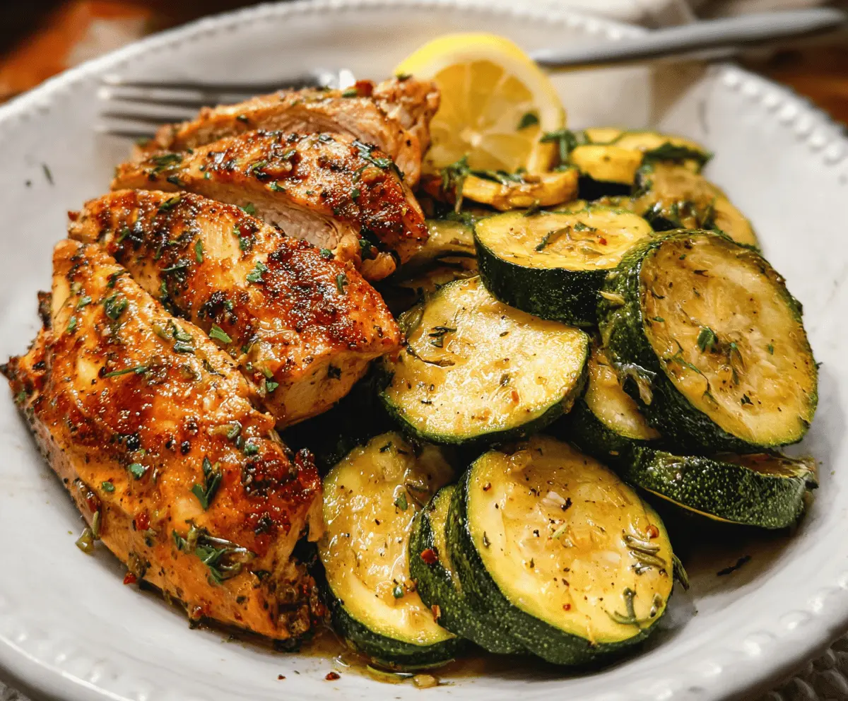 Easy Asado Chicken with Lemon Zucchini Sauté