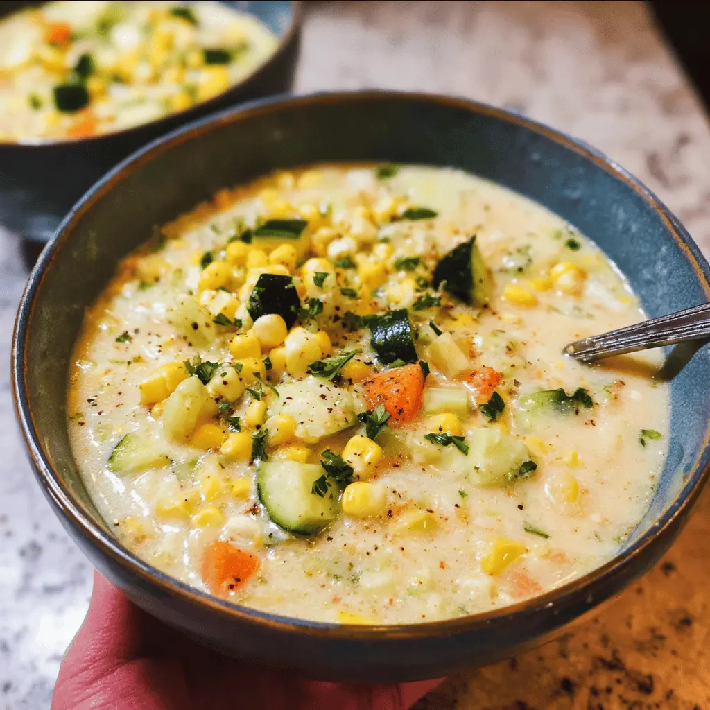 Creamy Summer Corn and Zucchini Chowder Recipe