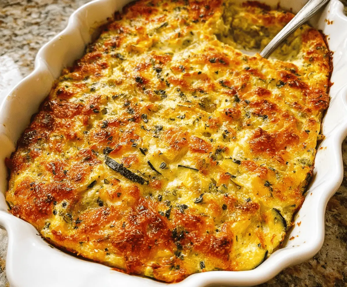 Easy Cheesy Zucchini Squash Casserole Recipe