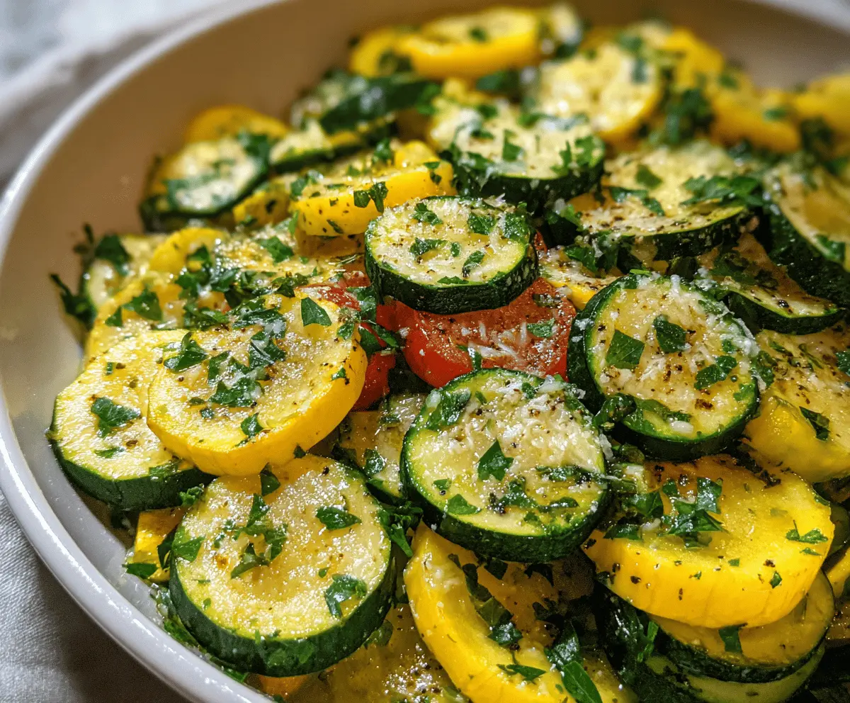Easy Garlic Parmesan Zucchini and Squash Side Dish
