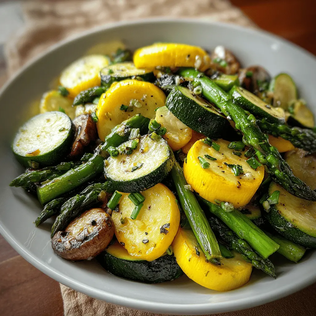 Flavorful Roasted Asparagus with Zucchini and Squash