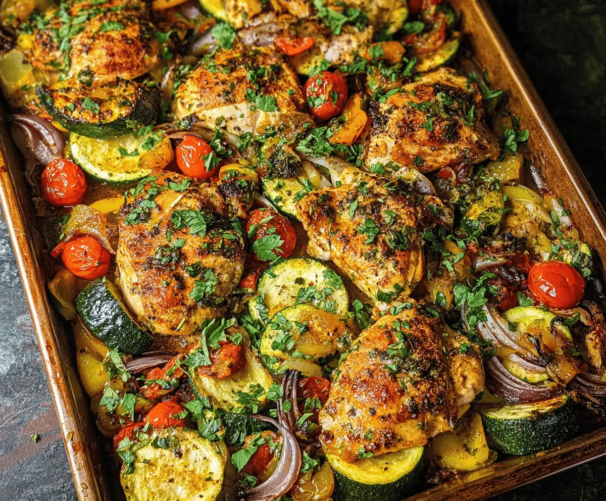 Easy Sheet Pan Mediterranean Chicken with Zucchini