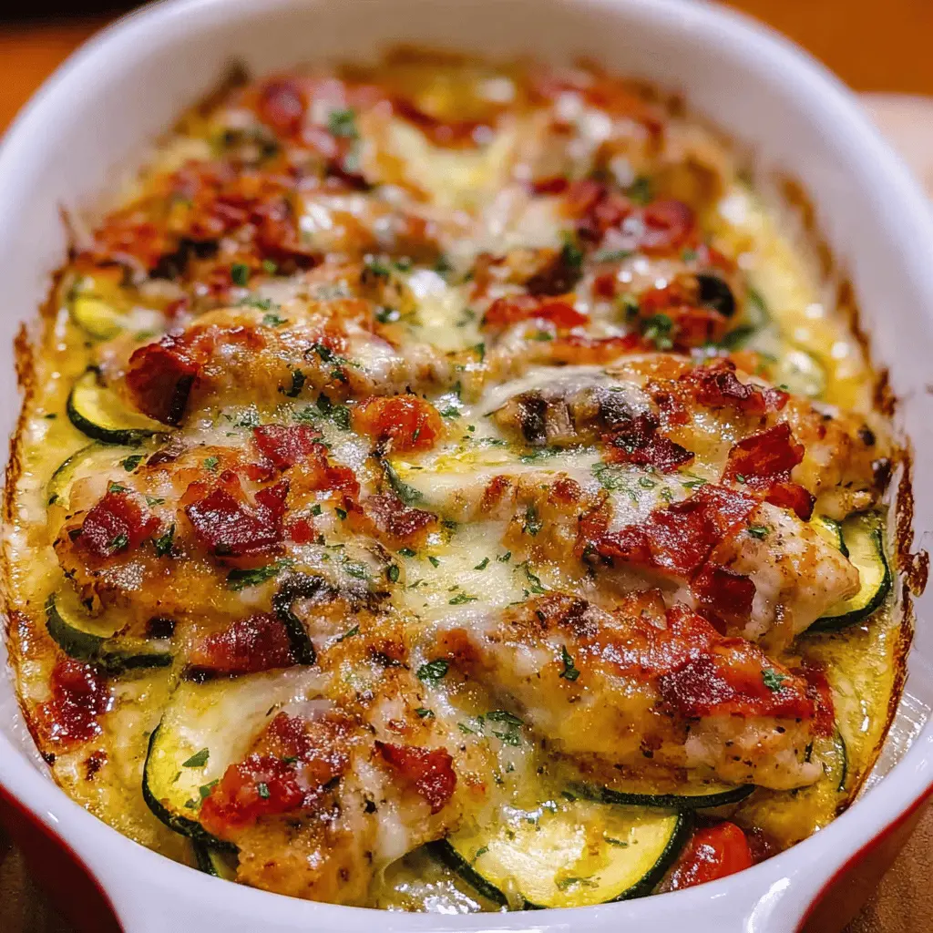Easy Chicken Zucchini Bake with Crispy Bacon